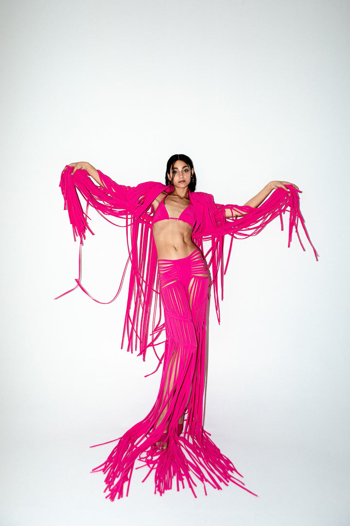 PINK FRINGED SUIT