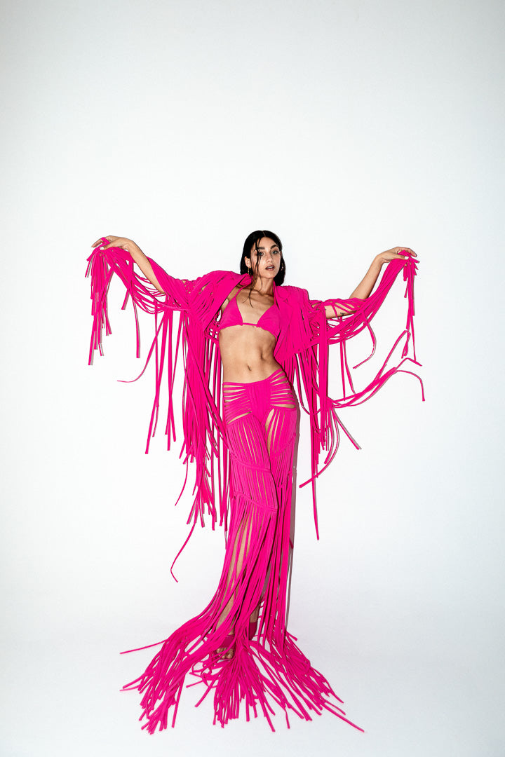 PINK FRINGED SUIT